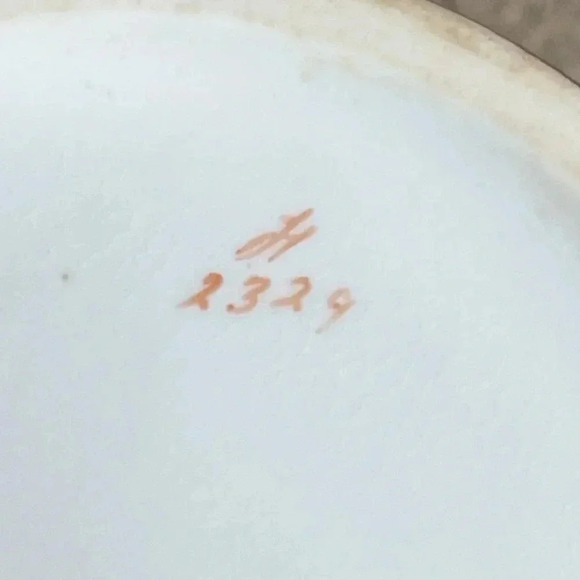 Vintage Pink Porcelain Creamer Pitcher, Rope Handle, Gold Greek Key Band - Picture 10 of 11